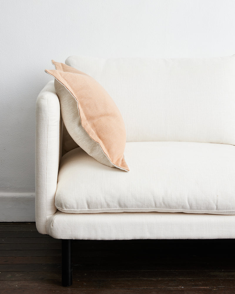 Terracotta & Oatmeal 100% French Flax Linen Cushion Cover