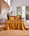 Pink Clay & Turmeric Two-Tone Quilted Bed Cover