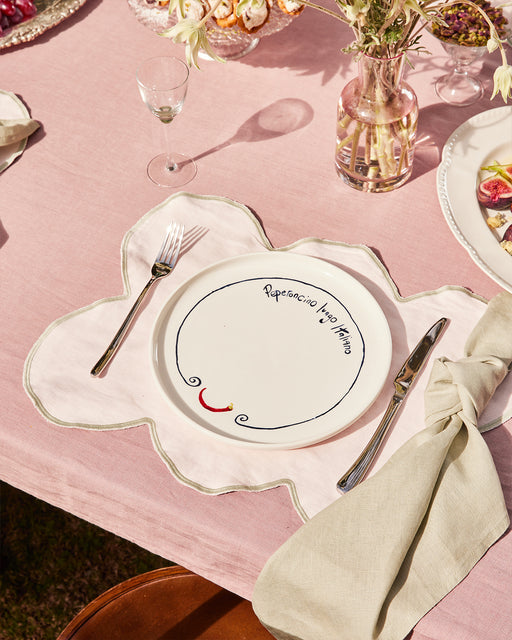 Gemma Bamforth x Bed Threads 'Peperoncino Lungo Italiano' Ceramic Dinner Plate