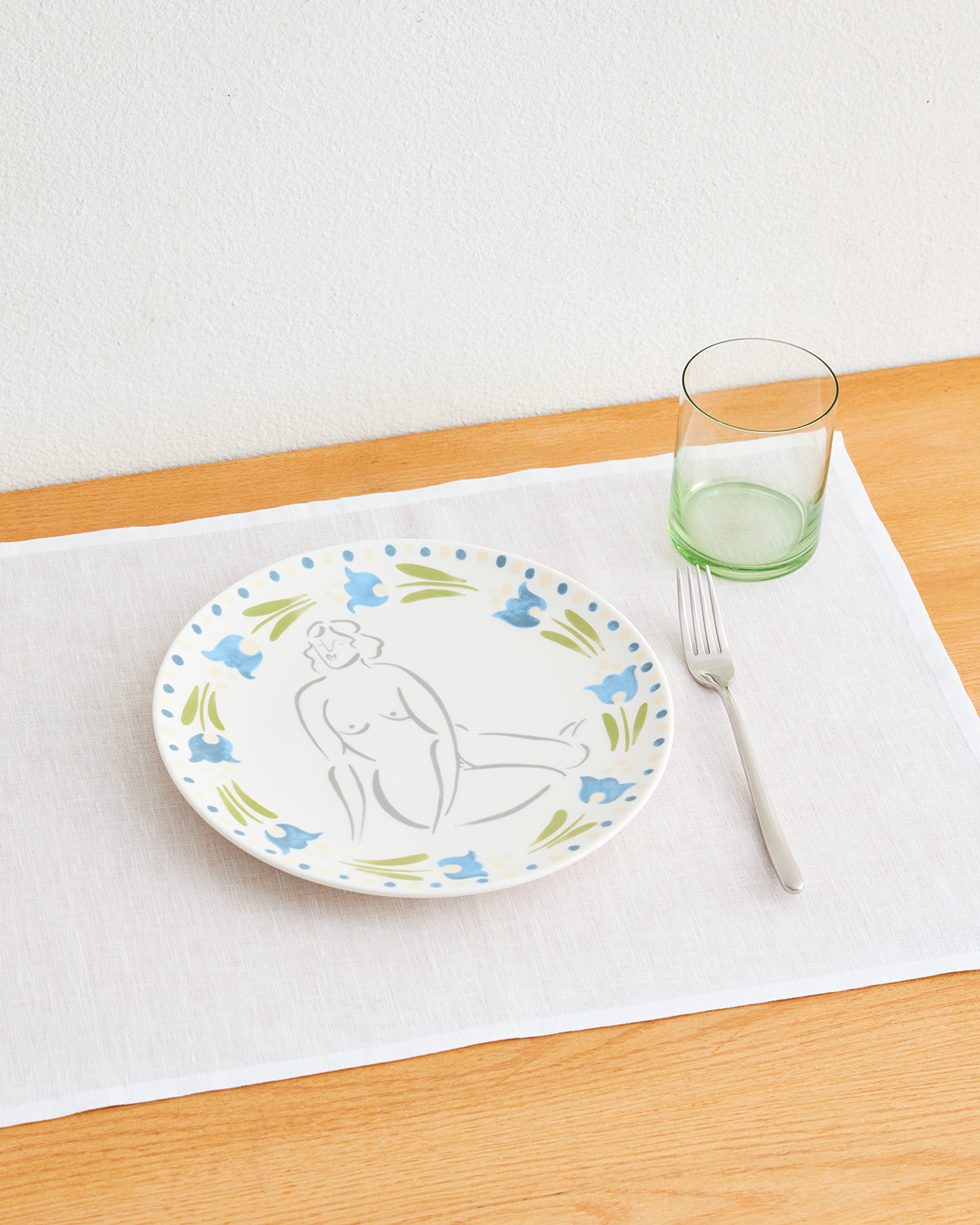 Liv & Dom x Bed Threads 'Fanciful Tulip' Ceramic Dinner Plate