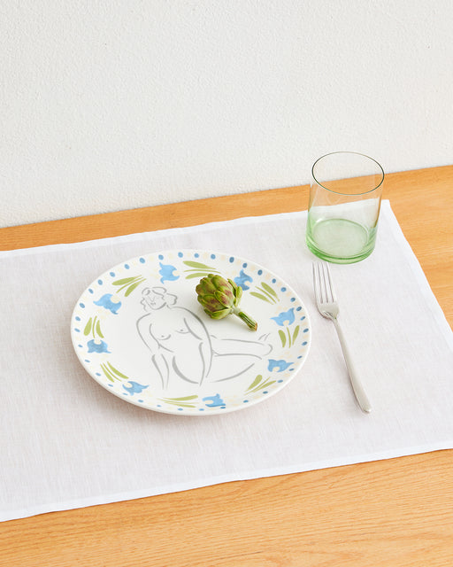 Liv & Dom x Bed Threads 'Fanciful Tulip' Ceramic Dinner Plate