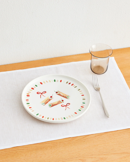 Idda Studios x Bed Threads 'Canolli' Ceramic Dinner Plate