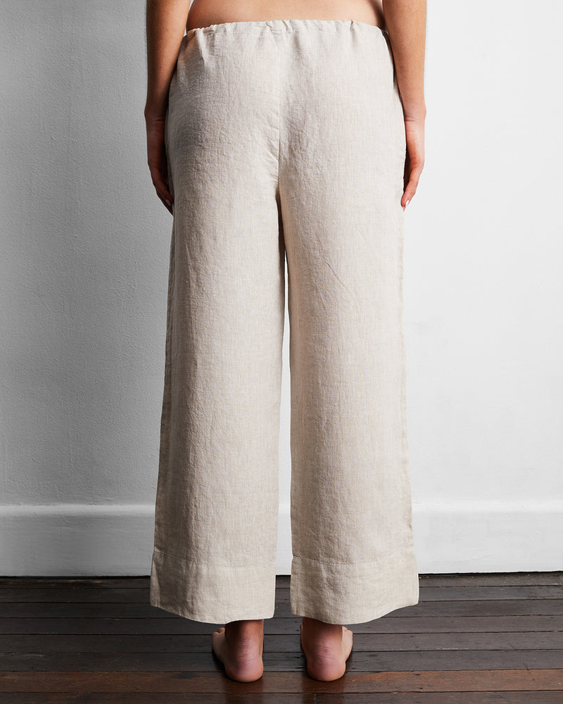 Oatmeal 100% French Flax Linen Pants