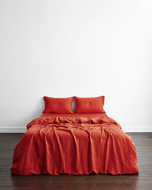 Paprika 100% French Flax Linen Pillowcases (Set of Two)