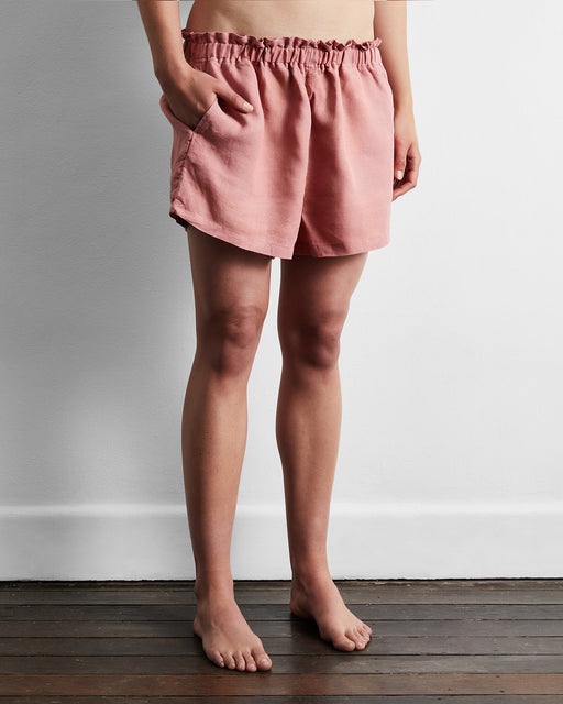 Pink Clay 100% French Flax Linen Shorts