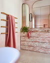 Pink Clay 100% French Flax Linen Waffle Bath Towel