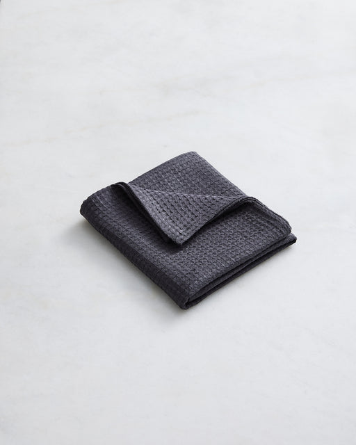 Charcoal 100% French Flax Linen Waffle Hand and Face Towel