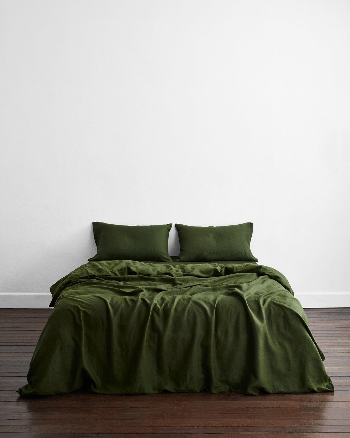 Olive 100% French Flax Linen Bedding Set