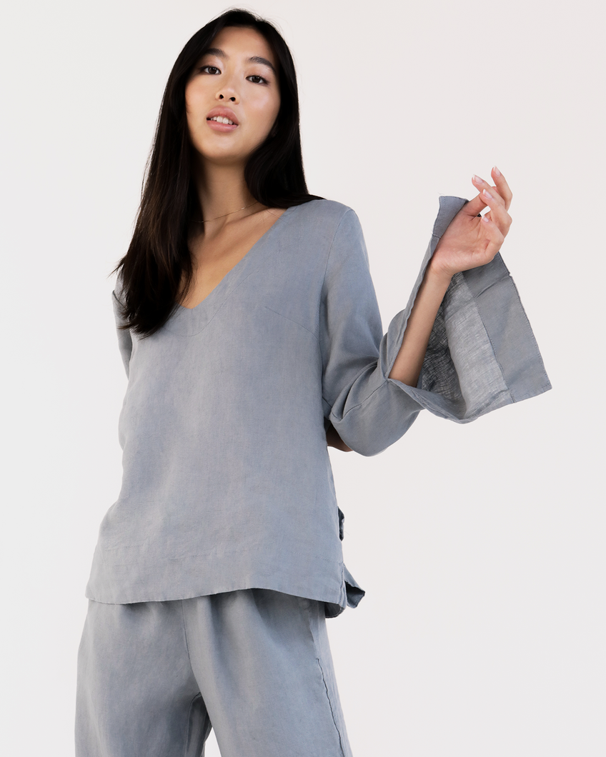 Mineral 100% French Flax Linen Top