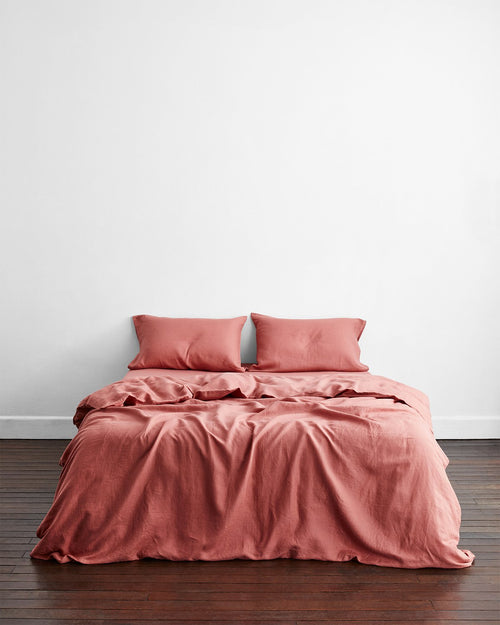 Pink Clay 100% French Flax Linen Duvet Cover