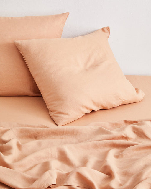 Terracotta 100% French Flax Linen European Pillowcases (Set of Two)