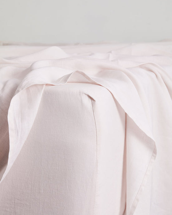 Rosewater 100% French Flax Linen Fitted Sheet