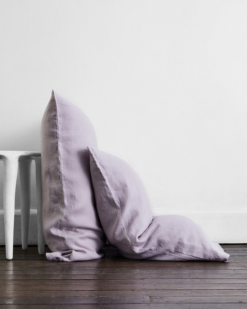 Lilac 100% French Flax Linen Pillowcases (Set of Two)