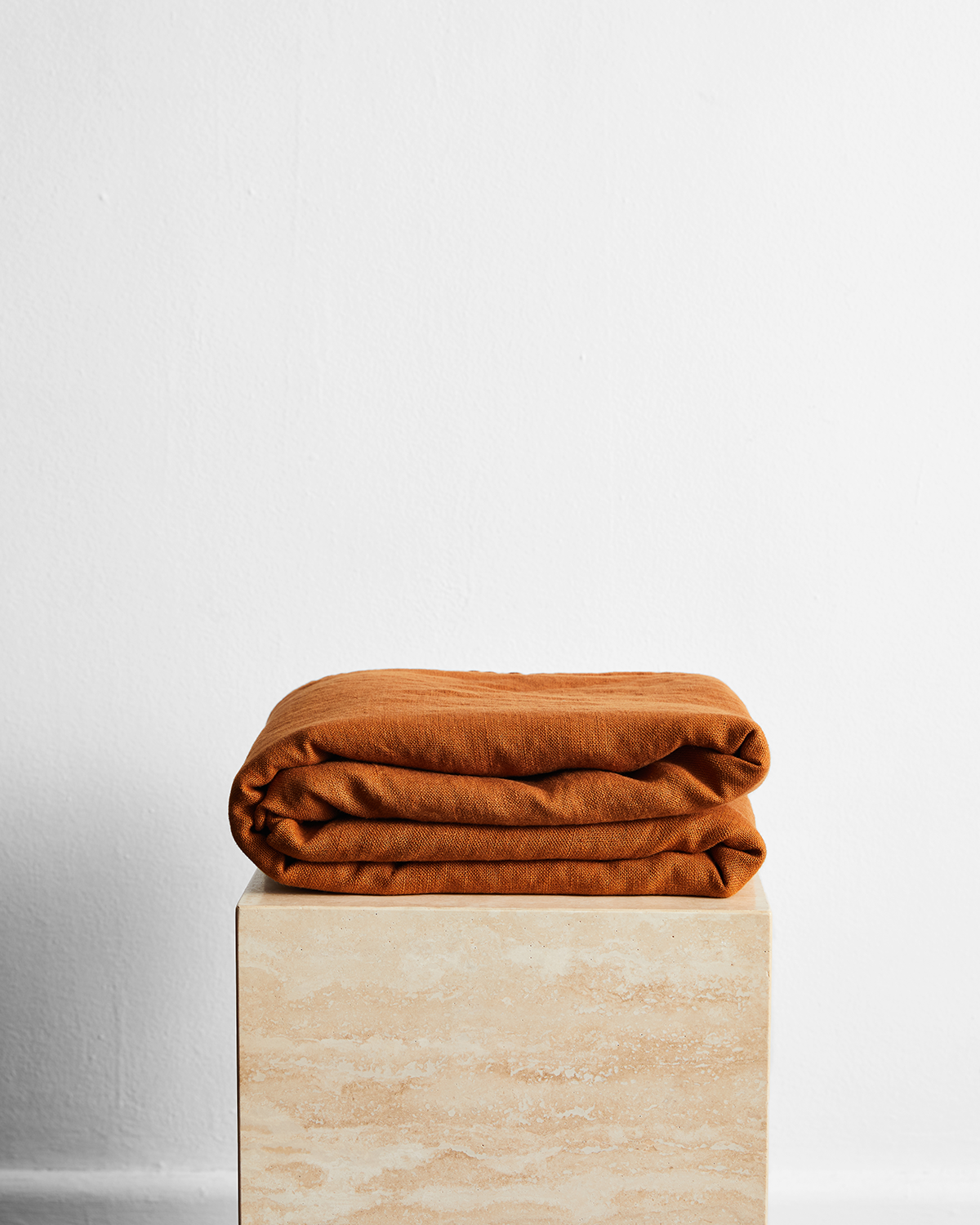 Rust 100% French Flax Linen Throw