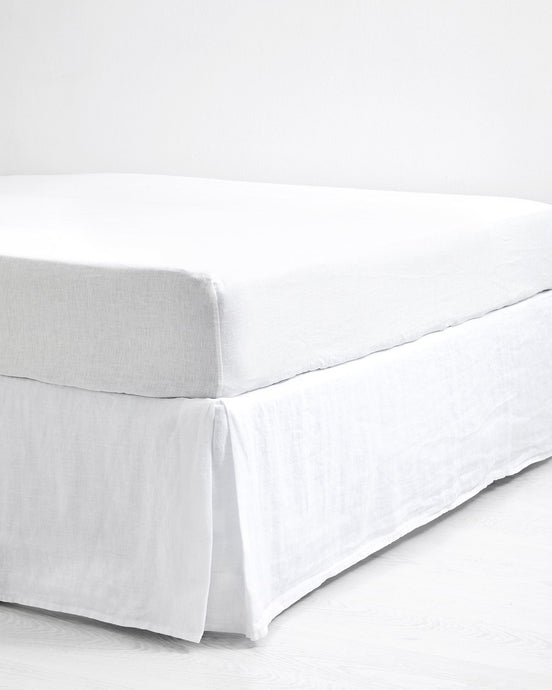 White 100% French Flax Linen Valance