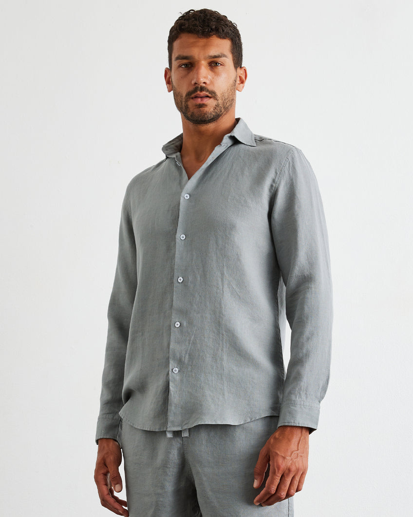 Mineral 100% French Flax Linen Men's Long Sleeve Shirt