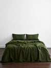 Olive 100% French Flax Linen Pillowcases (Set of Two)