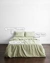 Sage & Olive Stripe 100% French Flax Linen Bedding Set