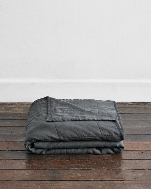 Charcoal Quilted Bed Cover