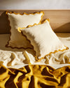 Limoncello & Turmeric 100% French Flax Linen Scalloped European Pillowcases (Set of Two)