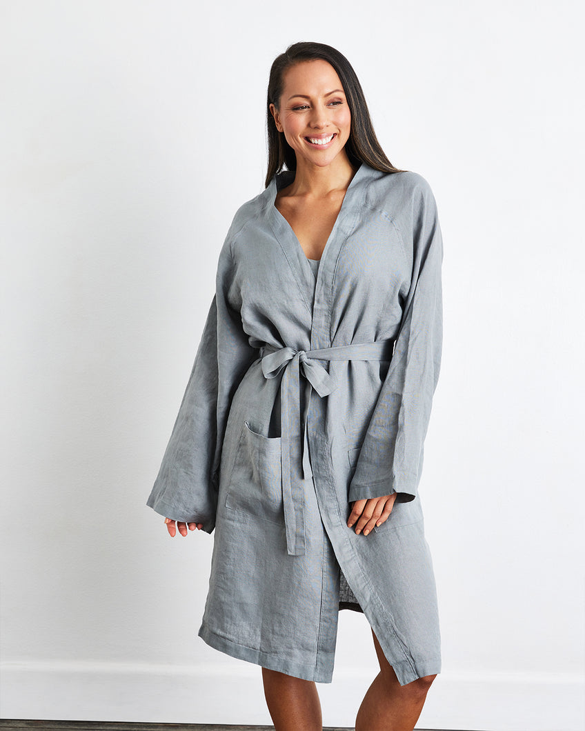 Mineral 100% French Flax Linen Classic Robe