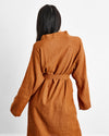 Rust 100% French Flax Linen Classic Robe