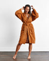 Rust 100% French Flax Linen Classic Robe