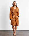 Rust 100% French Flax Linen Classic Robe