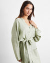 Sage 100% French Flax Linen Classic Robe