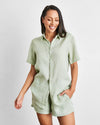Sage 100% French Flax Linen Shorts