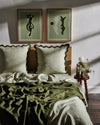 Sage & Olive 100% French Flax Linen Scalloped European Pillowcases (Set of Two)