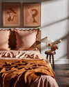 Terracotta & Rust 100% French Flax Linen Scalloped European Pillowcases (Set of Two)