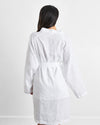 White 100% French Flax Linen Classic Robe