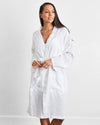 White 100% French Flax Linen Classic Robe